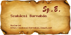 Szakácsi Barnabás névjegykártya