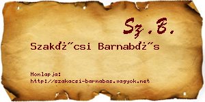 Szakácsi Barnabás névjegykártya
