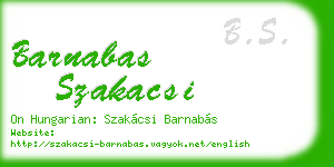 barnabas szakacsi business card
